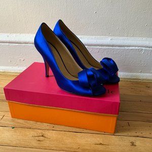Kate Spade Clarice Pump, Cobalt Satin, 8.5